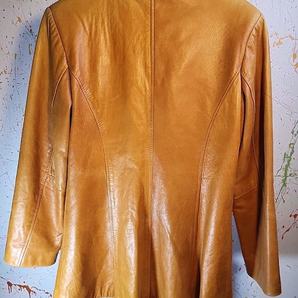 Vintage Oscar Leopold Brown 100% Lamb Leather Jacket Size Medium Made in Canada - Picture 3 of 5